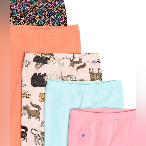 5 Pack Girls Assorted Leggings Large - Picture 3 of 7